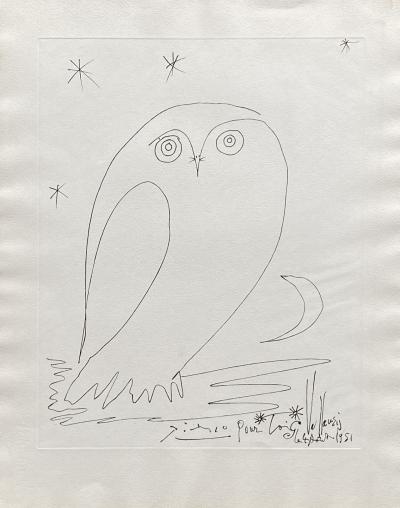 Pablo PICASSO - Le hibou et la lune, 1954 - Gravure signée dans la planche 2